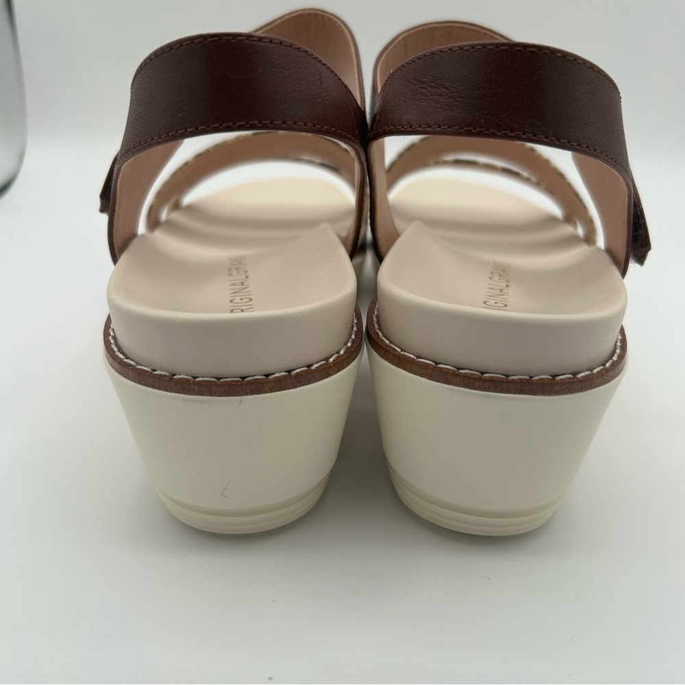 New Cole Haan OG Peyton Flatform Pecan Leather Sandal Snake Print (Size 9B) - Picture 7 of 9